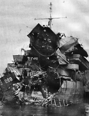US LST 289 Torpedo Damage